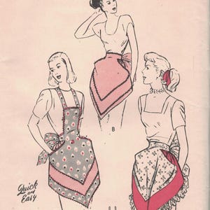 May include: Vintage Butterick dressmaking book cover with illustrations of aprons. The cover features the text "New Butterick Dressmaking Book" and "Quick and Easy". The pattern number is 4530, and the size is small 14-16.