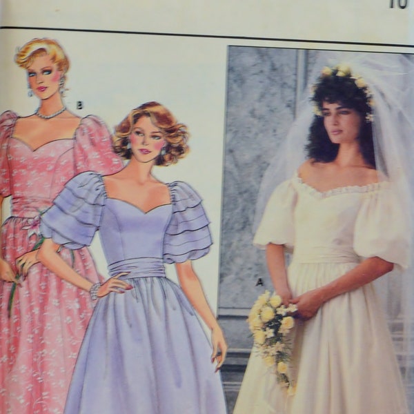 Butterick 3137  Vintage 1980's Sweetheart Misses' Bridal Gown, Size 10, Bust 32 1/2.  Factory Folded, 1985