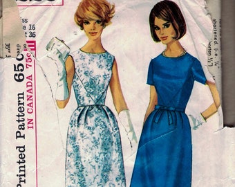 Simplicity 6220 Girl I love you in thаt Little blue dress, Lyrics Kyler Fisher.  Misses' One Piece Dress, Size 16, Cut and Complete.  1965