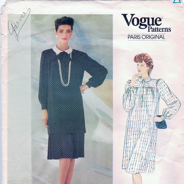 Vogue 1124 - Vogue Paris Original by Guy Laroche - Loose Fitting A-Line Dress, Tunic and Skirt, Size Miss 12, FACTORY FOLDED.  1983