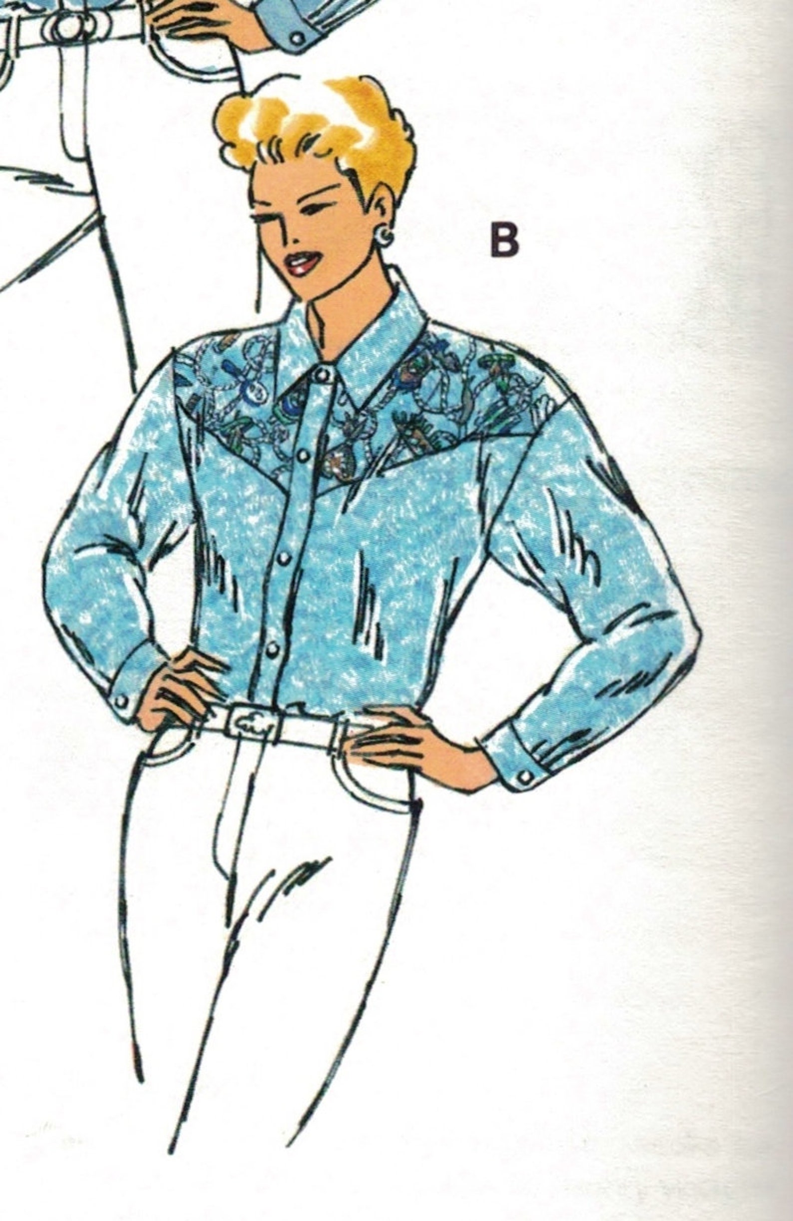 Kwik Nähen 2205 Misses gewebt Stoff westlichen Stil Shirts | Etsy