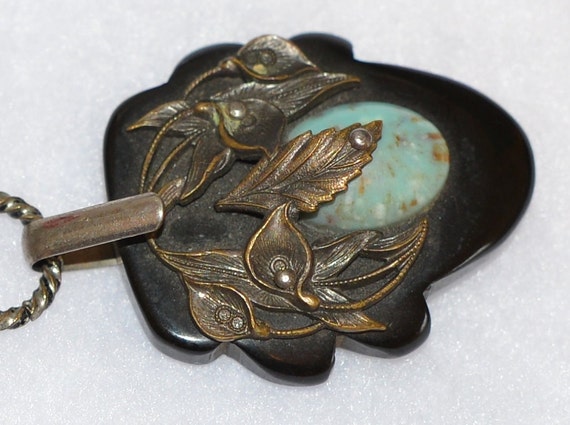 VTG BAKELITE Black Deep Carved Belt Buckle Vintage Carved Black Bakelite Belt Buckle. - Etsy main image 2