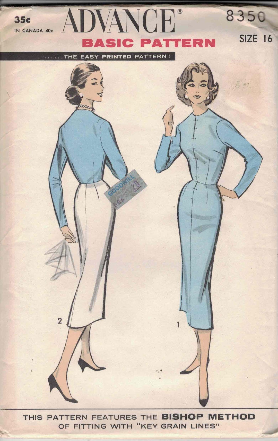 Advance 8350 - Basic Fitting Pattern - Personalize Your Sewing - Size ...