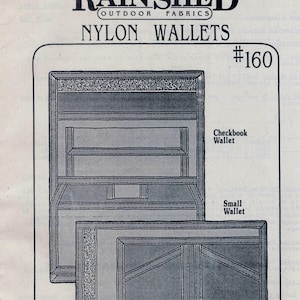 Rain Shed 160 - Carteira de Nylon - Estilos: Carteira de Cheques ou Carteira Pequena, Dobrada de Fábrica. 1987