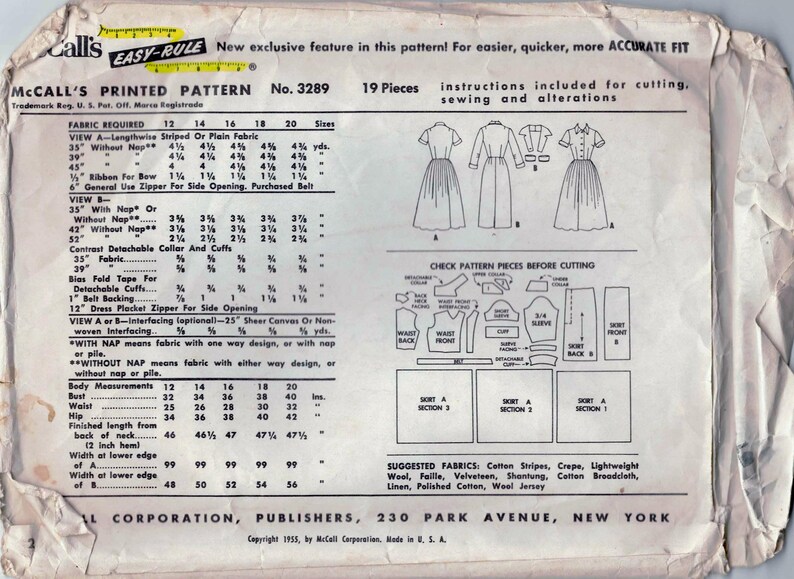 Mccall's 3289 - |two Distinctly Different Looks, Slim or Full Skirt ...
