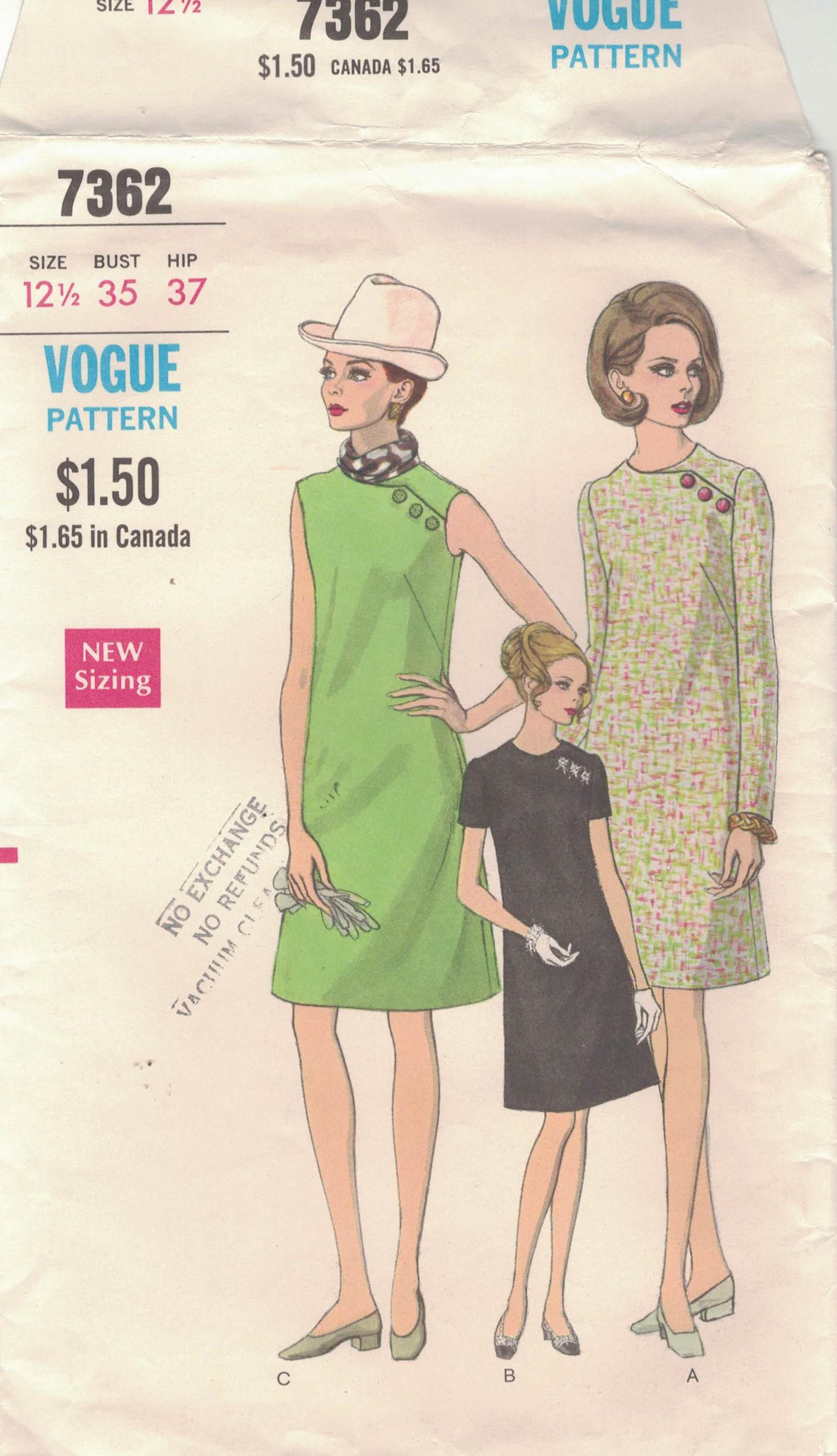 Vogue 6595 Misses' One-piece A-line Dress With Shaped Neckline