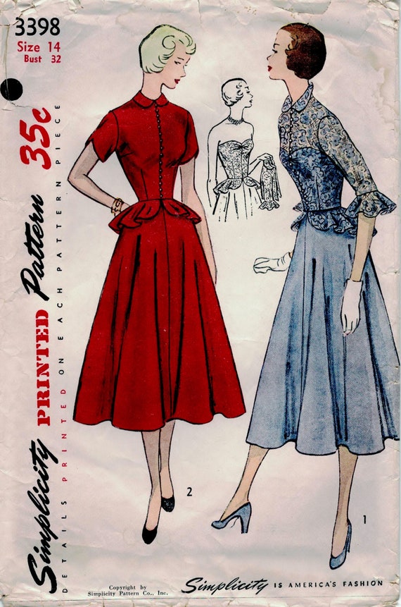 Simplicity 3398 Misses One Piece Dress With Jacket Etsy Australia