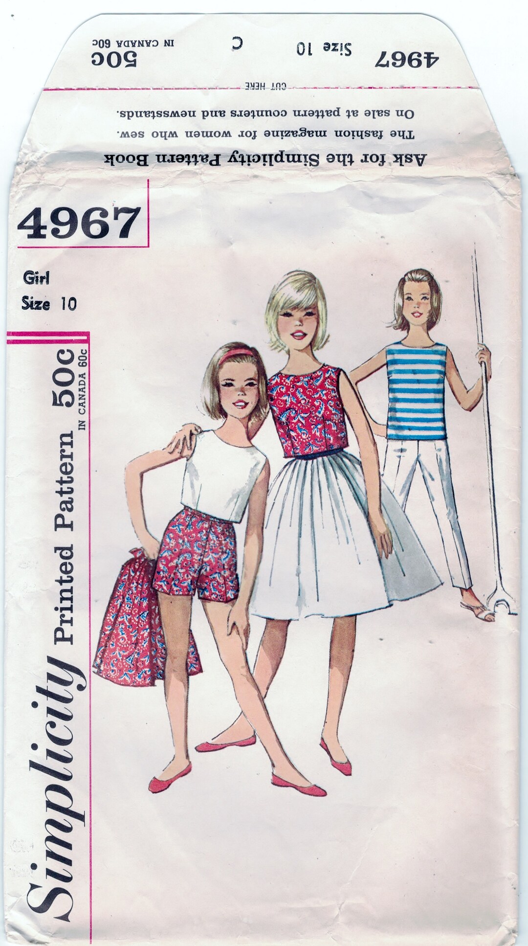 Simplicity 2 Rocks Simplicity 4967 - Mädchen Größe 10- Voller Rock, locker sitzendes ...