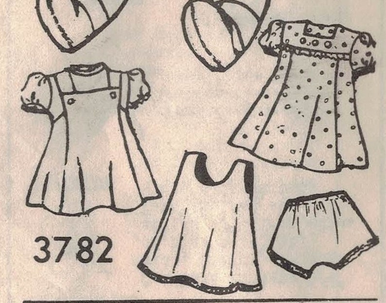 Dress Mail Order 3782-20 Doll and Doll Wardrobe Doll UNPRINTED Complete Jumper Blouse 1948 Cape Pantie and Shoes Slip Beanie