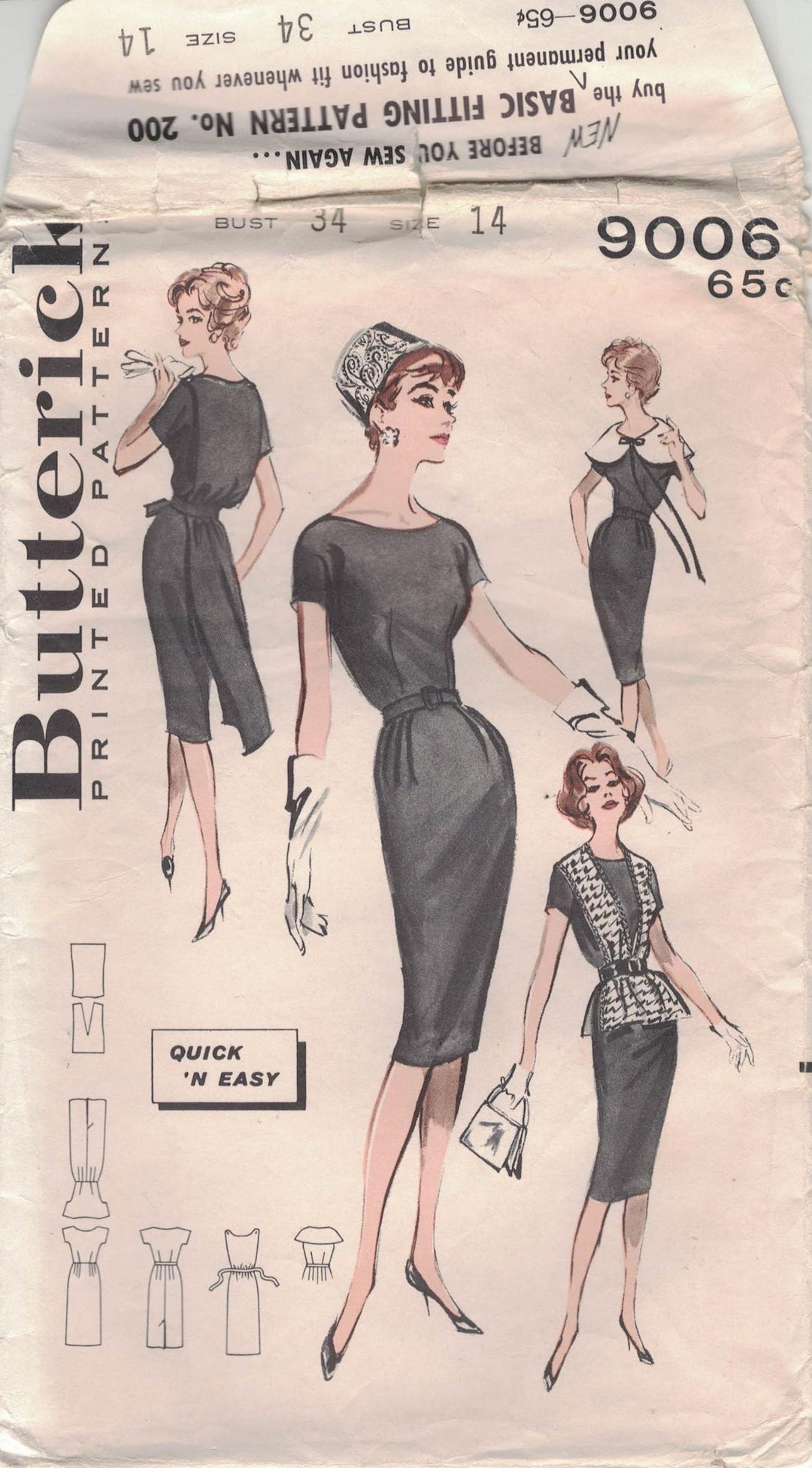 Butterick 9006 - Misses' Quick 'N Easy Basic Sheath With Variations ...