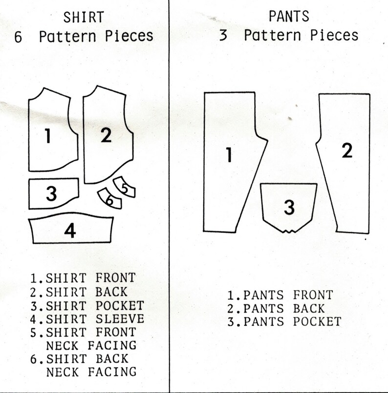 S M 1980/'s Size XS Pauloa Patterns 3300 Unisex Oversized T Shaped Pullover Top and Wide Waisted Tapered Pants L Factory Folded
