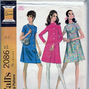 May include: A vintage sewing pattern for a maternity dress in two versions. The pattern is McCall's 2086 and is for sizes 12 and 34 bust. The pattern is for a step-by-step pattern and is time saving.