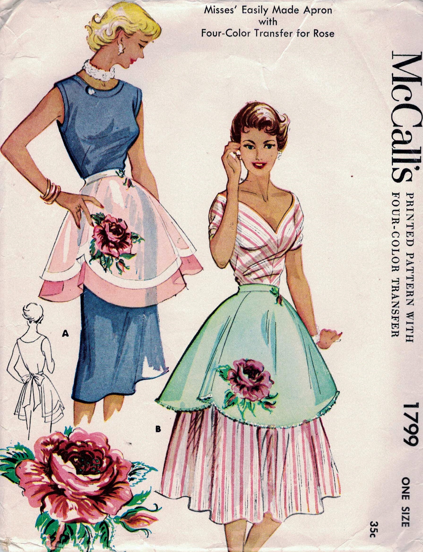 McCall's 1799 Easily Made Aprons: Hostess Half Aprons with Four 