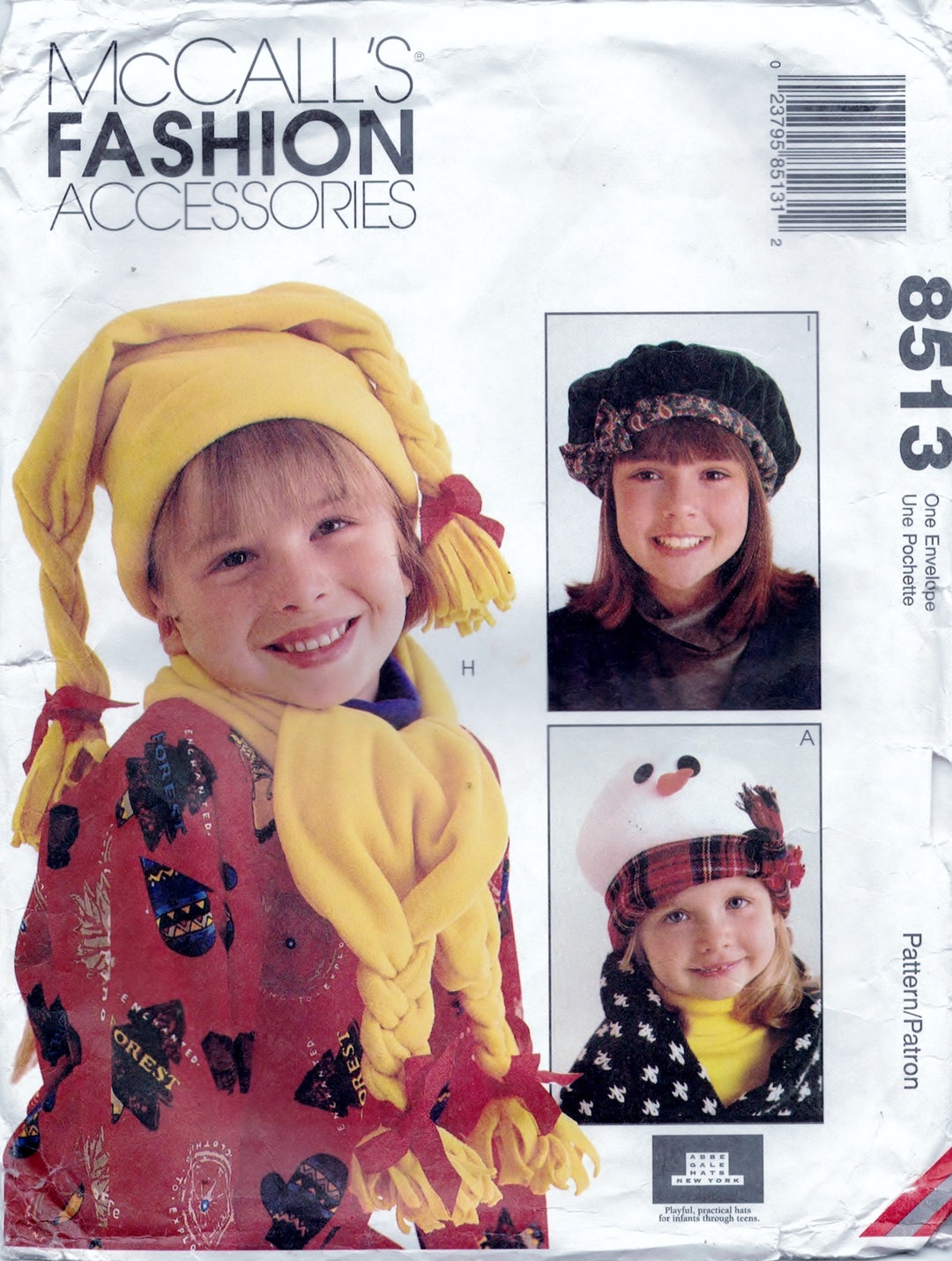 Practical Hats Mccall's 8513 - Playful, Practical Hats for Infants Through Teens ...