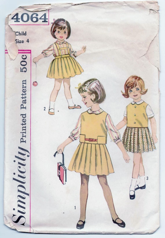 Simplicity 4064 - For a Sophisticated Look! Skirt, Blouses and Tops, Size 4, Breast 23, Cut and Complete.  1961