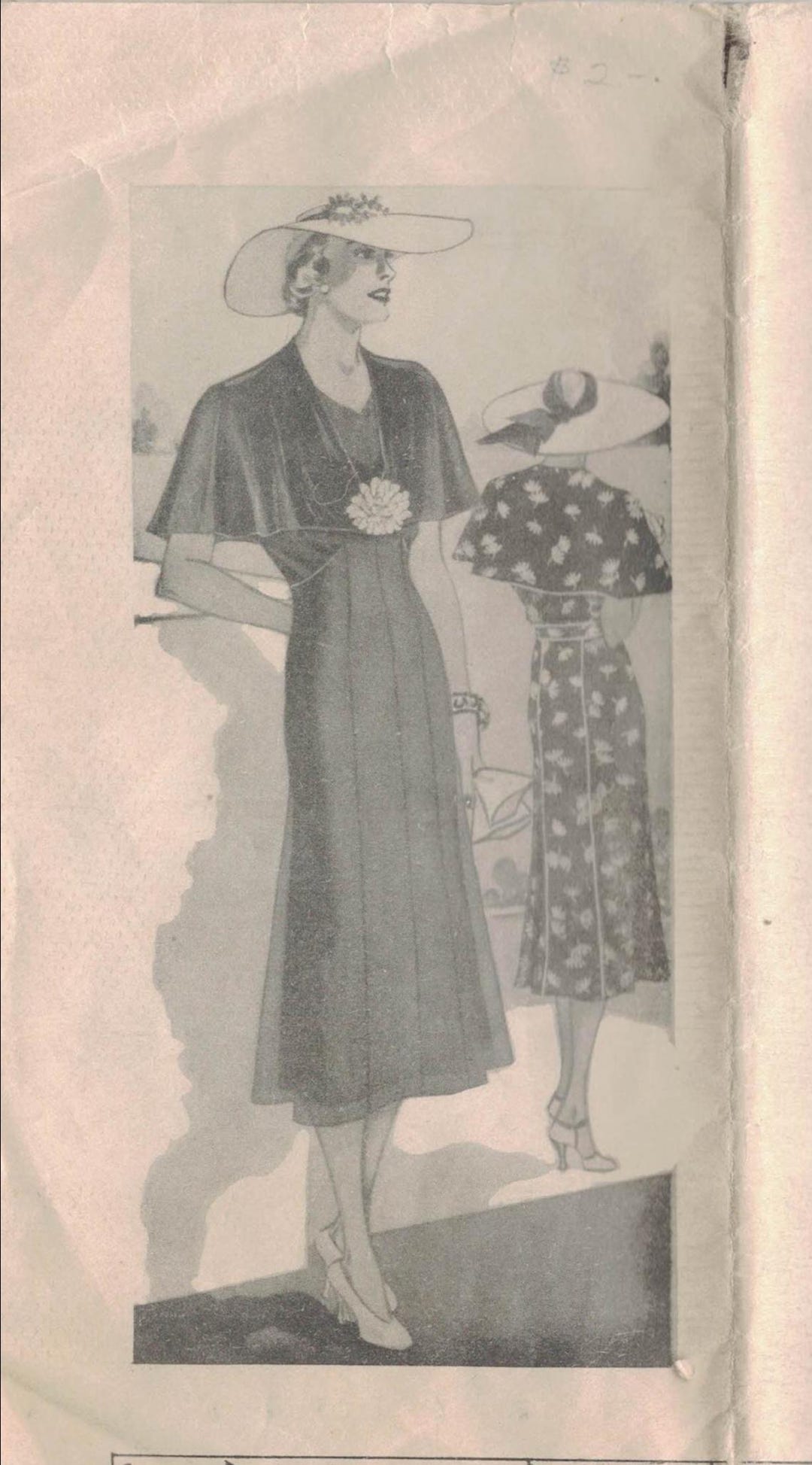 Slenderizing Anne Adams 4458 - Slenderizing Afternoon Frock - Bust 42, Unprinted ...