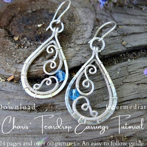 Teardrop &quot;Charis&quot; Earrings Tutorial - Wire Wrapping Jewelry Step by Step Guide