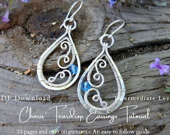 Teardrop "Charis" Earrings Tutorial - Wire Wrapping Jewelry Step by Step Guide
