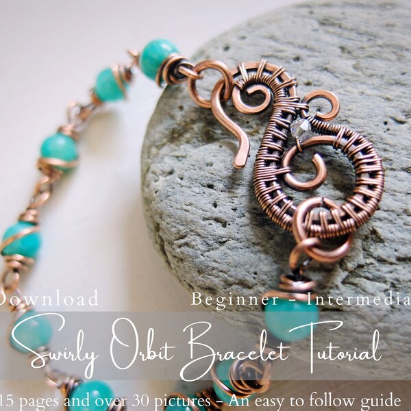 Swirly Orbit Bracelet Tutorial - Wire Wrap Tutorial - Level: Beginner - Intermediate - Easy