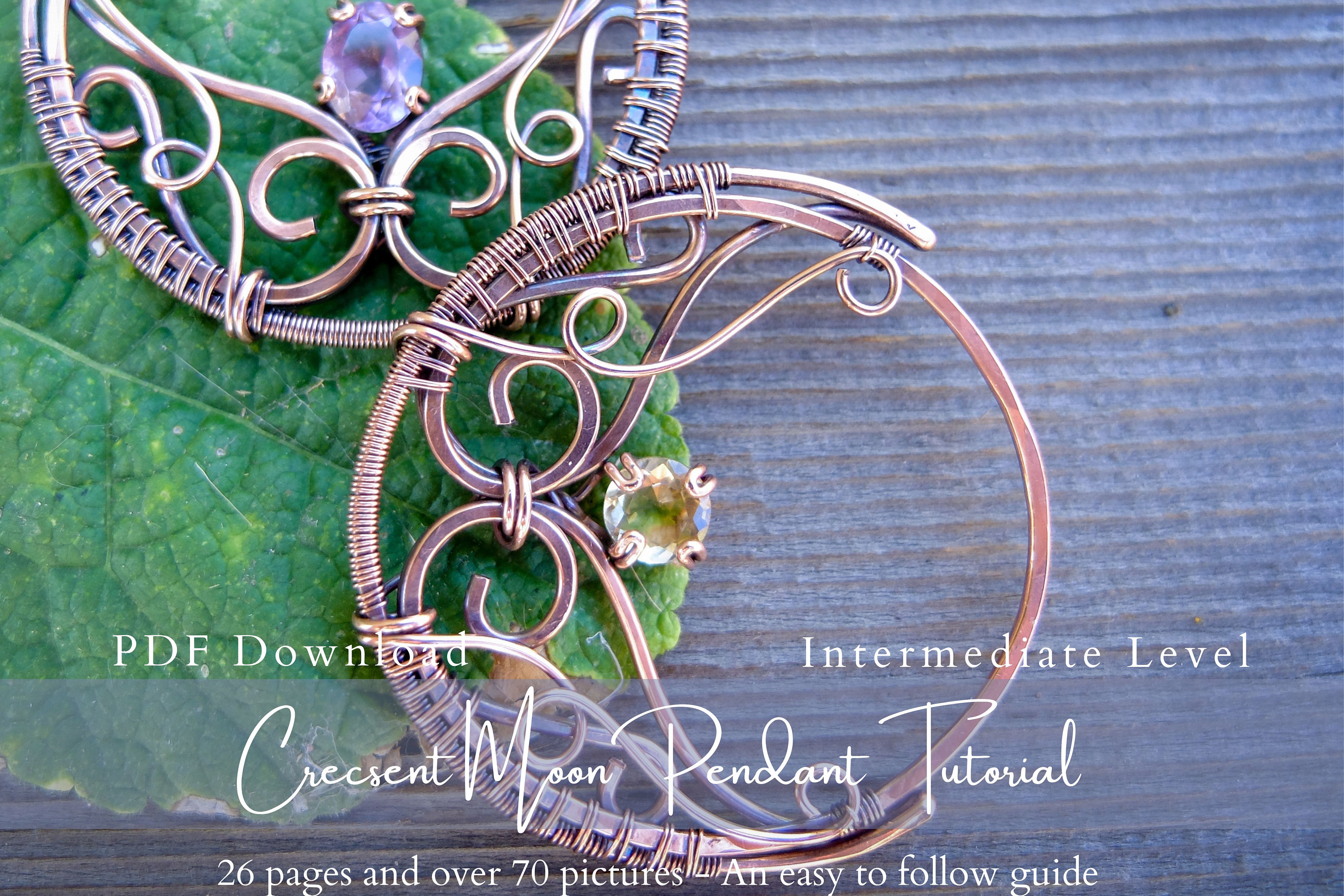 Crescent Moon Pendant Wire Wrap Tutorial Level: - Etsy