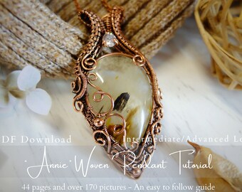 Wire Weave "Annie" Pendant Tutorial - Wire Wrapped Two Stone Pendant Tutorial - Level: Intermediate/Advanced