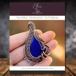 Wire Wrapped Pendant Tutorial - Audra Pendant - DIY Jewelry - Intermediate or Advanced Level - Wire Weaving Pattern PDF