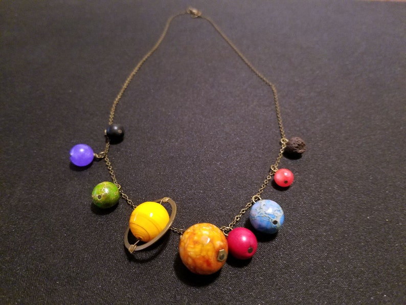 Solar system necklace single strand image 0