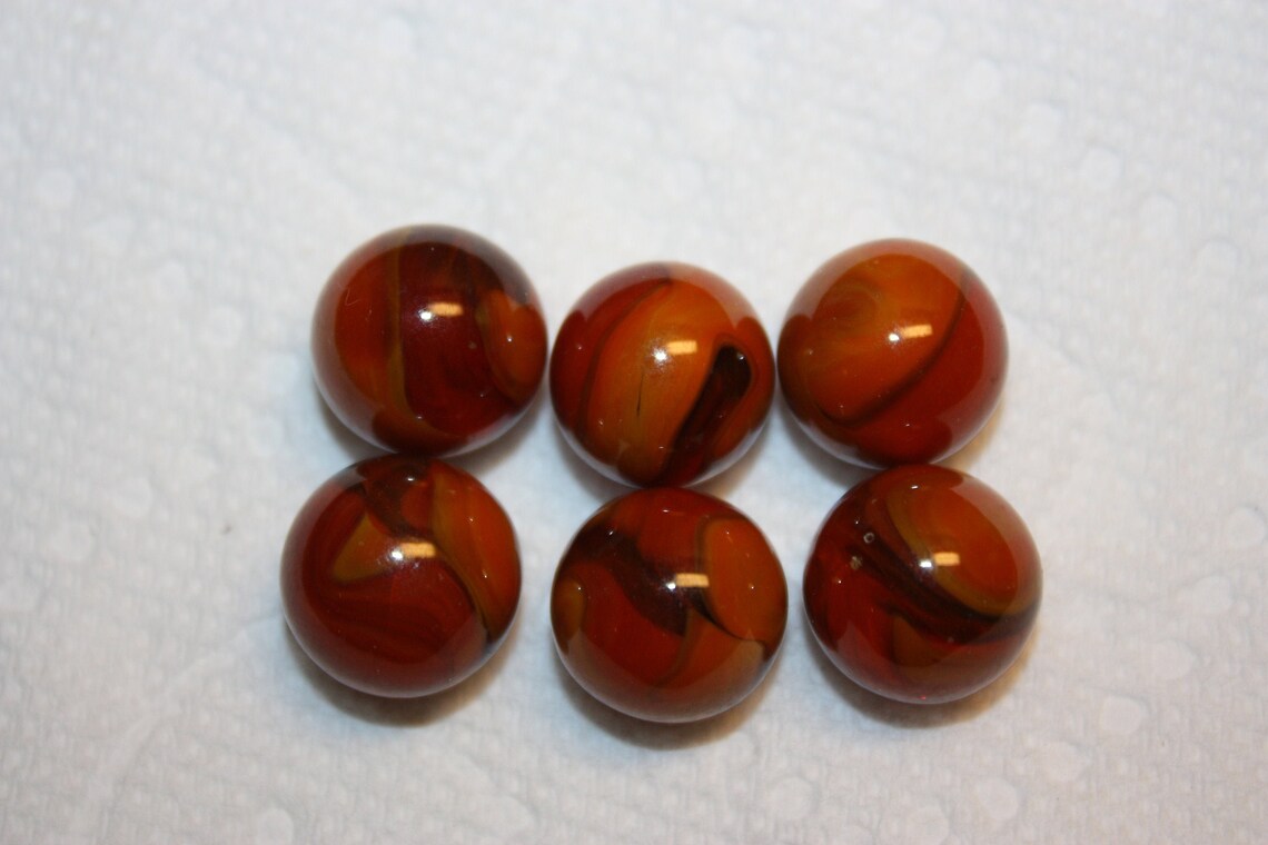 6 Jabo classic marbles 9/16 to 5/8 in size Etsy