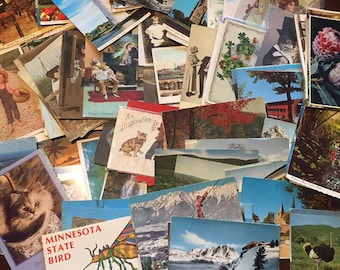 Vintage Postcard Lot, Antique Postcards, Random Lot, Travel Souvenir Cards, Vintage Ephemera Pack, Sightseeing Gifts, Scrapbook Supplies