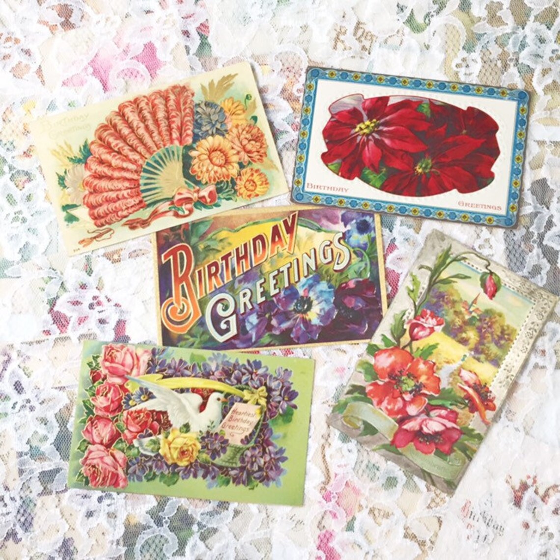 Vintage Birthday, Postcard Set, Antique Postcards, Random Lot, Choose ...