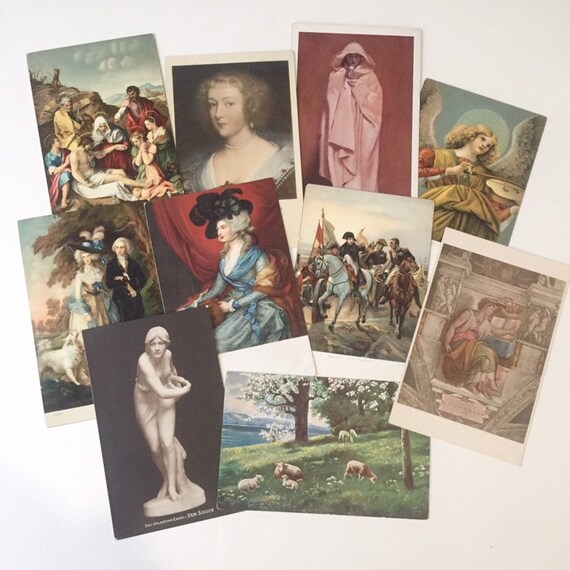 Set of 25 Different Art Postcards NEW Old Vintage Stock, Great for  Postcrossing 