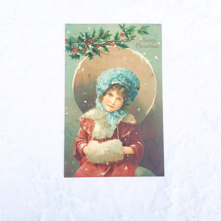 Vintage Christmas Postcards Edwardian Women Antique Ephemera - Etsy