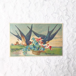 Vintage Valentine Postcard, Antique Postcard, Choose One, Gifts for Loved Ones, Vintage Ephemera, Holiday Card, Bird Lover