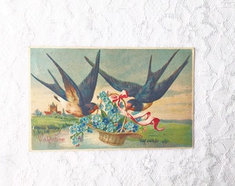 Vintage Valentine Postcard, Antique Postcard, Choose One, Gifts for Loved Ones, Vintage Ephemera, Holiday Card, Bird Lover