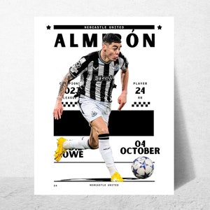 Miguel Almiron  Newcastle United, Football Print, Football Poster, Soccer Poster, Gift, Decor, Instant Download- DIGITAL DOWNLOAD
