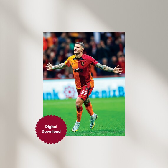 Mauro Icardi, Galatasaray, Football Print, Football Poster, Soccer Poster,  Gift, Decor, Instant Download DIGITAL DOWNLOAD 