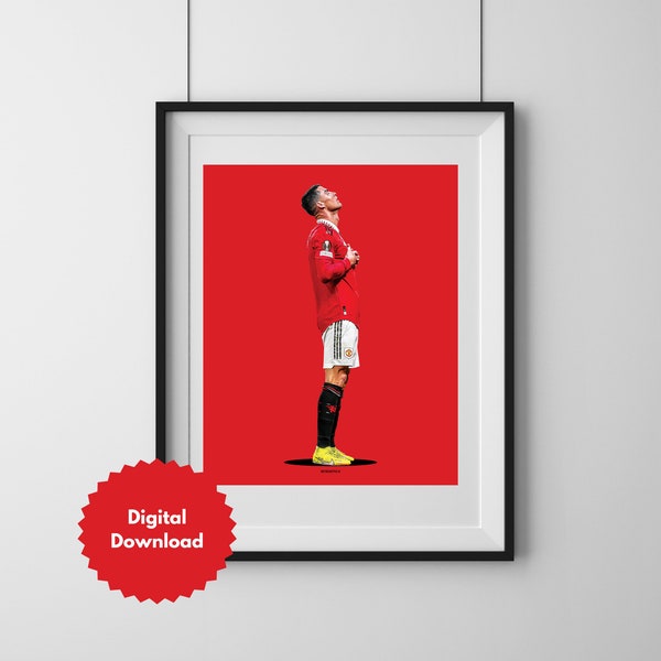 Ronaldo, Manchester United, Football Print, Affiche de football, Affiche de football, Cadeau, Décor, Téléchargement instantané - TÉLÉCHARGEMENT NUMÉRIQUE