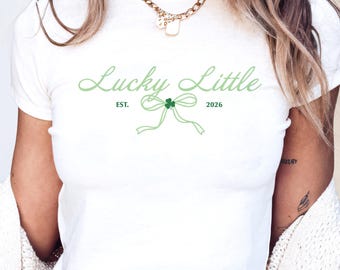 Lucky Sorority Sister Matching Shirt, Big Little Bid Day Gift, Custom Coquette St. Pattys Day Merch