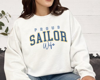Proud Navy Family Sailor Navy Mom Sweatshirt Navy Wife Custom Sweatshirt Military Wife Gift Proud Navy Sister Gift For Her