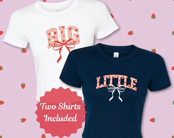 Big Little Coquette Strawberry Shirt, Matching Sorority Baby Tee, Sorority Sister Bid Day Gift