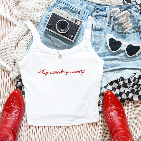 Play Something Country Western Summer Top, Country Concert Baby Tee And Tank Top