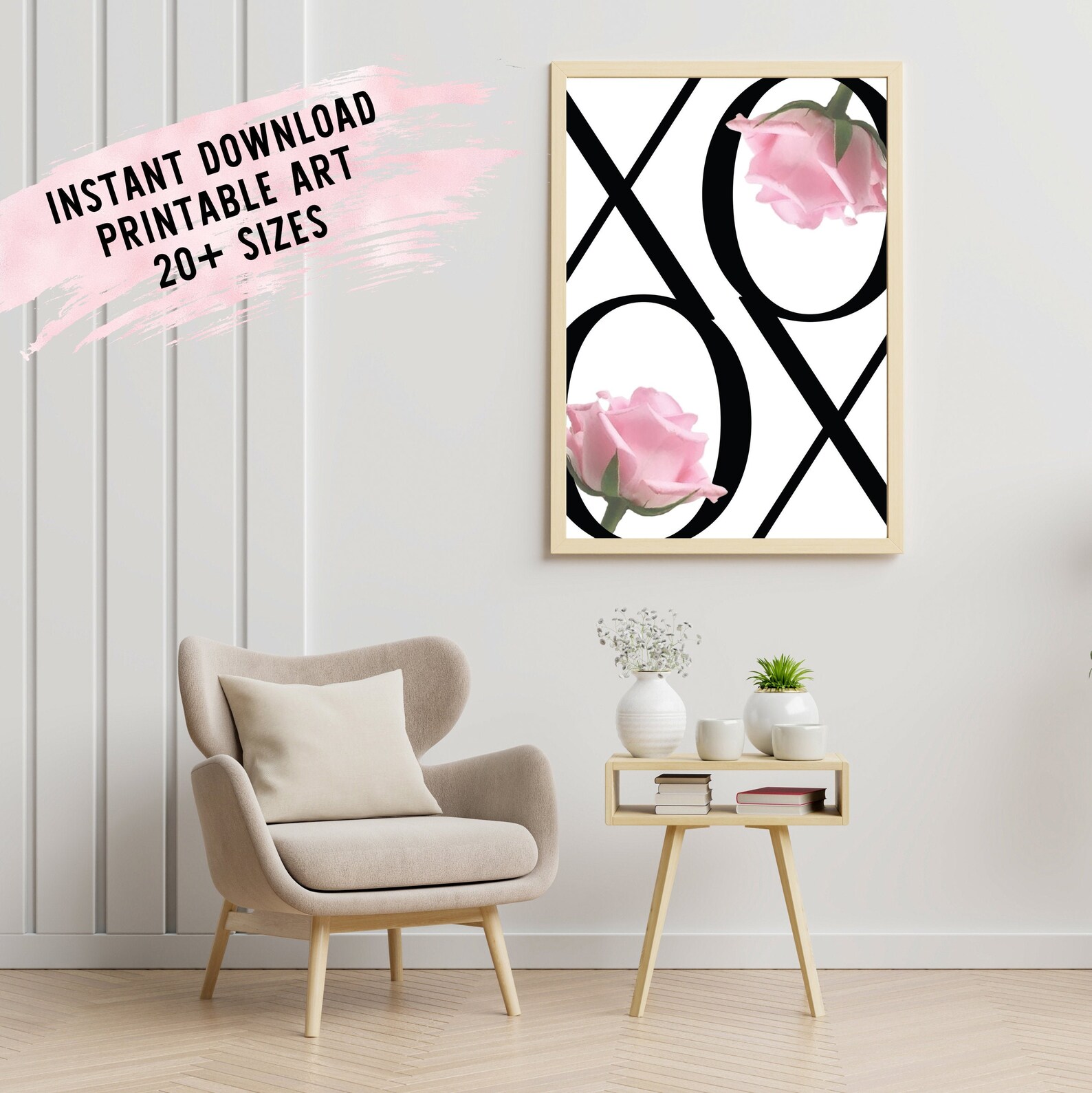 XOXO Black and White Modern Print Fashion Wall Art Home & | Etsy