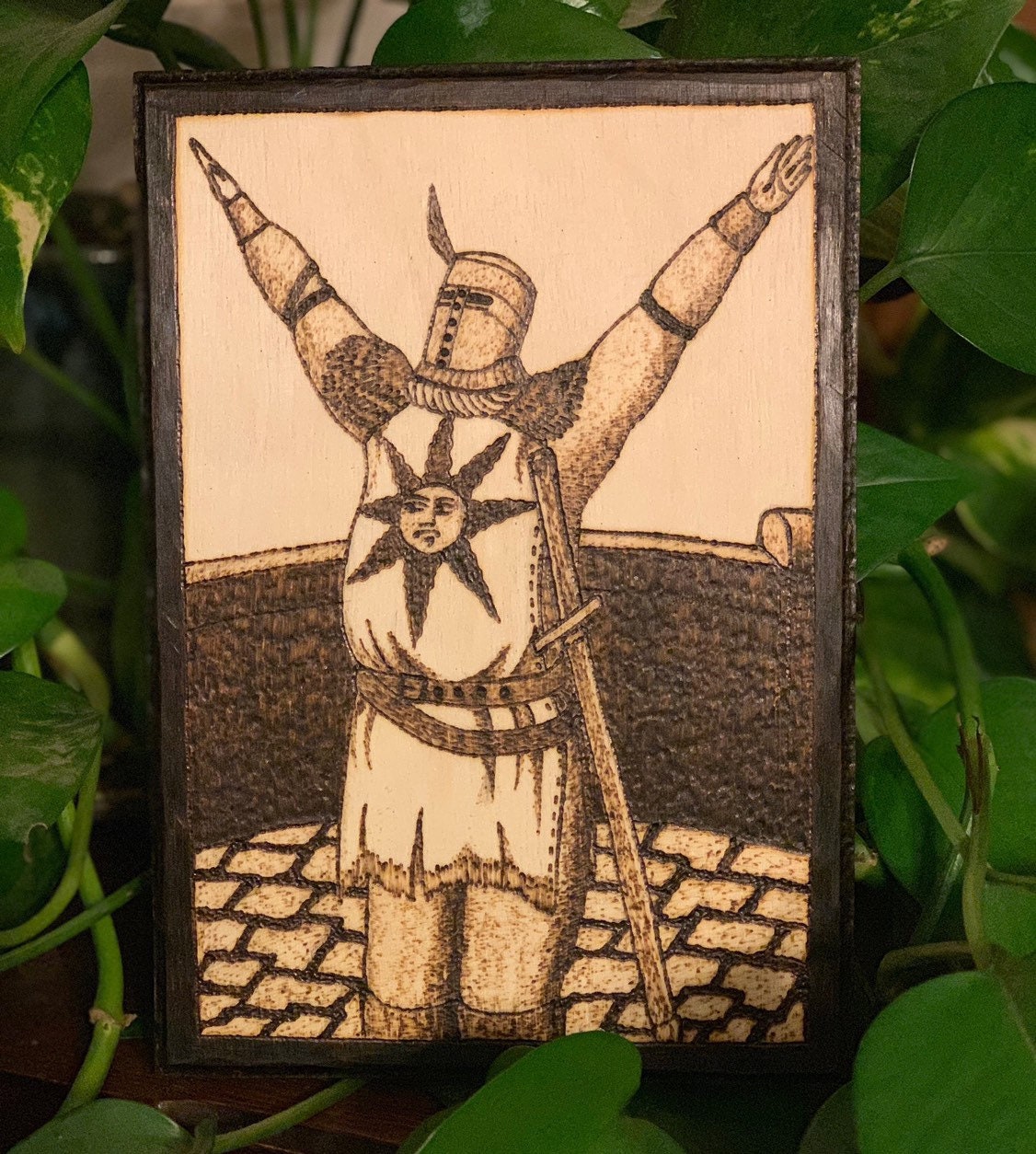 Praise The Sun Wood Burning Solaire Of Astora Dark Souls Etsy