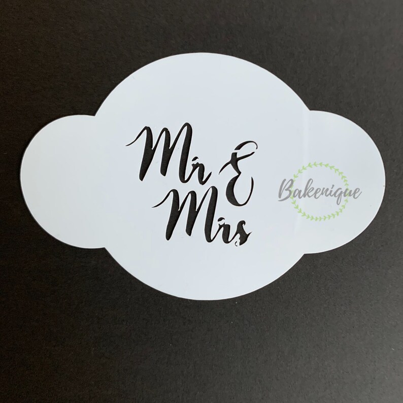 mr mrs cookie stencil macaron stencil wedding cookie etsy