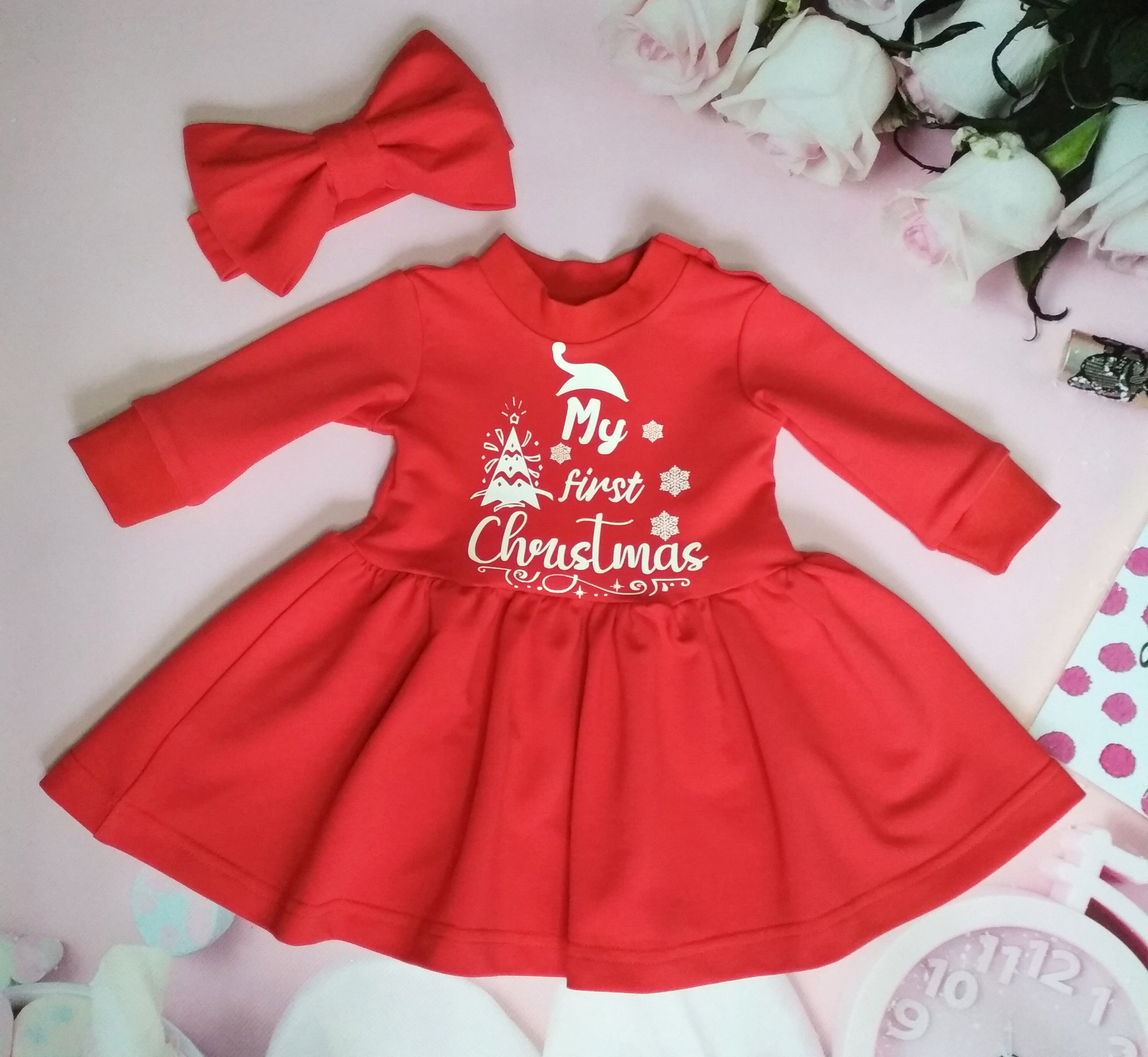Christmas dress baby girl long sleeve. Baby christmas dress / Etsy