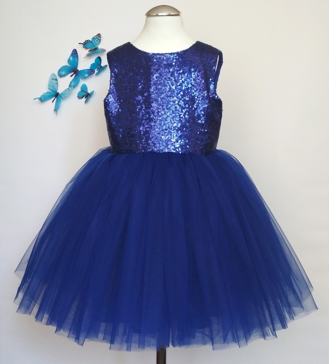 Baby girl birthday dress royal blue. Princess dress toddler. Etsy