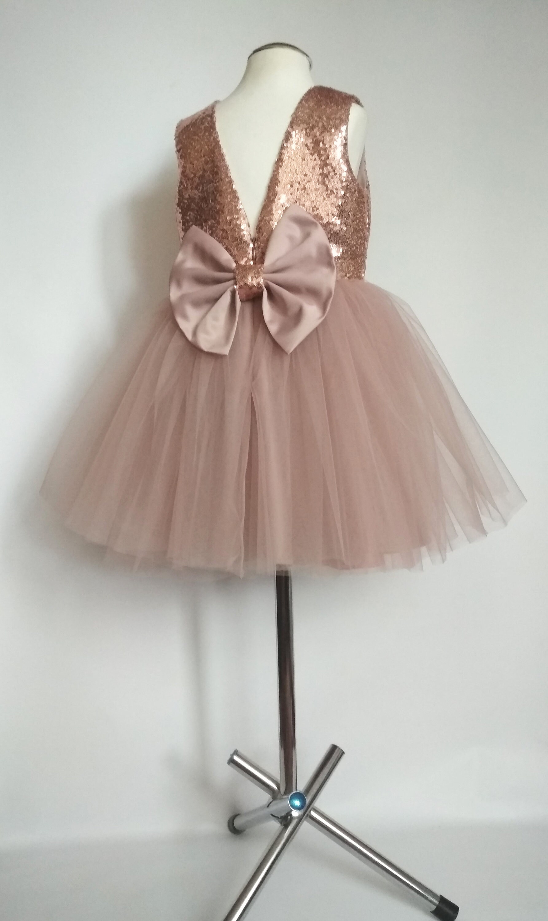 Rose gold flower girl dress. Baby girl dress special occasion. Etsy