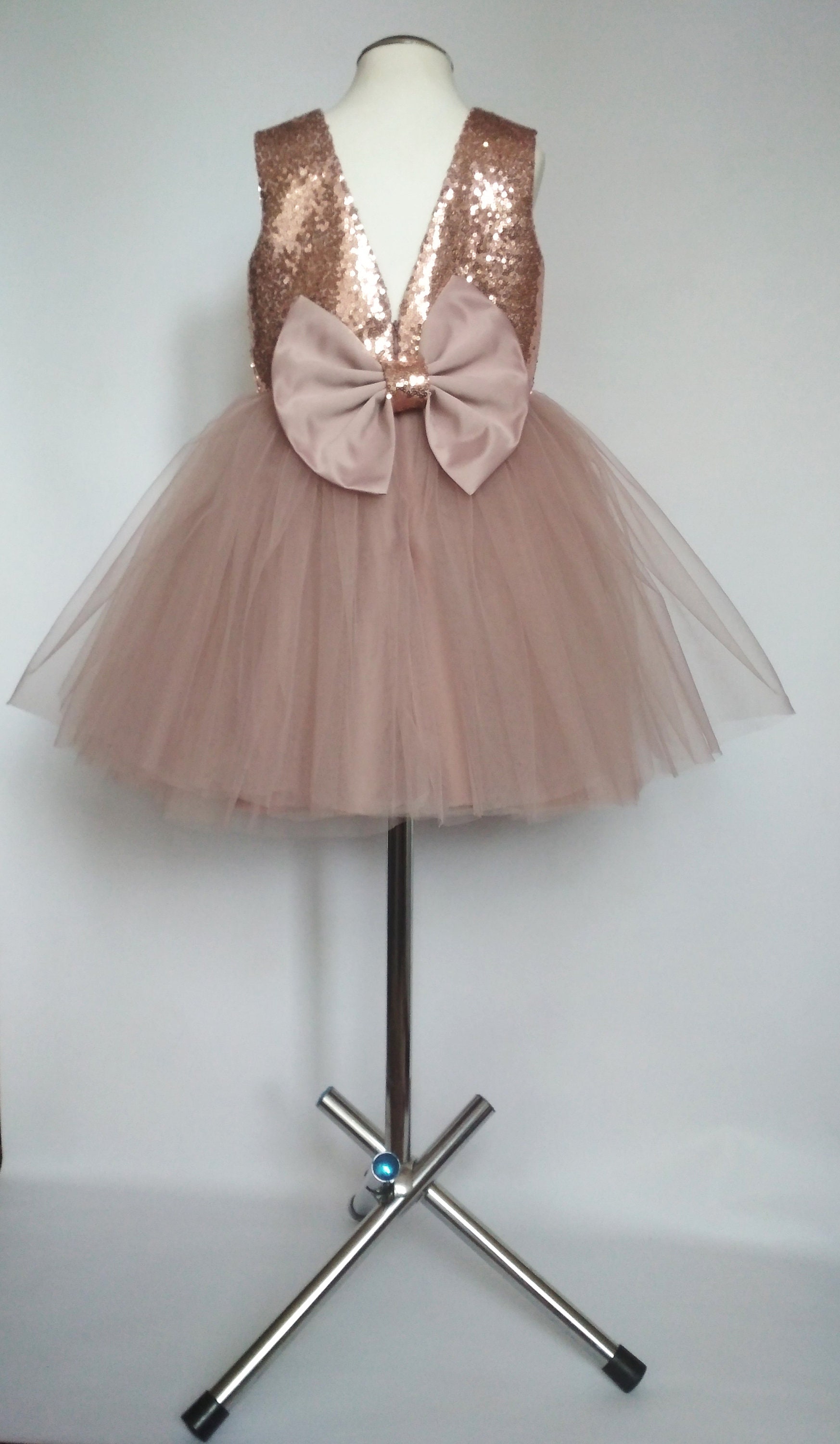 Rose gold flower girl dress. Baby girl dress special occasion. Etsy