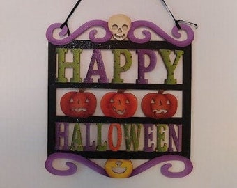 Happy Halloween Sign, Whimsical, Autumn, Fall, Halloween, Fall, Autumn