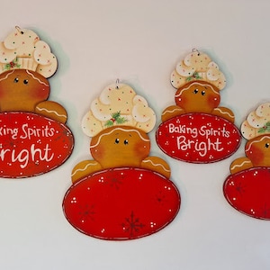 Gingerbread Christmas Message Ornament, Choice of Size, Can be Personalized, Whimsical, Designed by Reneé Mullins, Christmas, Holiday